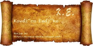 Kovács Emőke névjegykártya